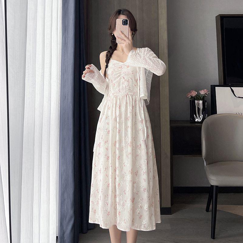 Floral Camisole Dress & Sun Protection Cardigan Set - 2026 Spring/Summer Gentle Sweet Style