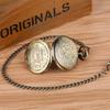 Vintage Bronze Pocket Watch, Gift For Son, Quartz Movement, Fashion Exquisite Unique Pendant Clock With Chain Souvenir Relojes