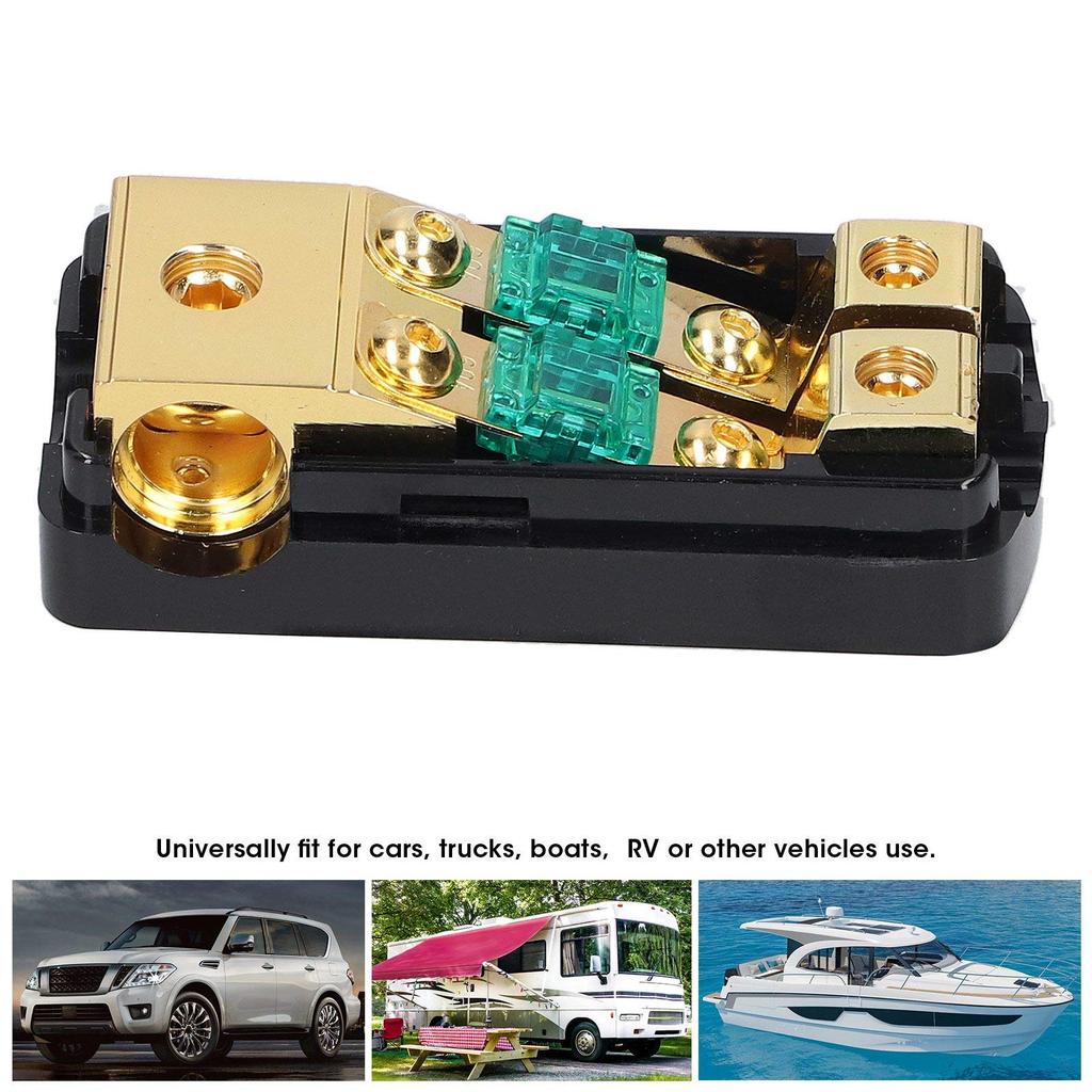 Fuse Holder, Qiilu 1 In 2 Out 0/4 AWG To 4/8 AWG Audio Power