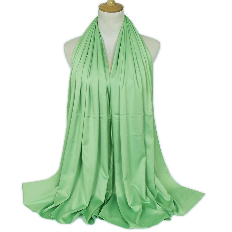 Fashion new plain malaysia satin silk hijab scarf solid color long muslim scarves headscarf turban muslim shawl female