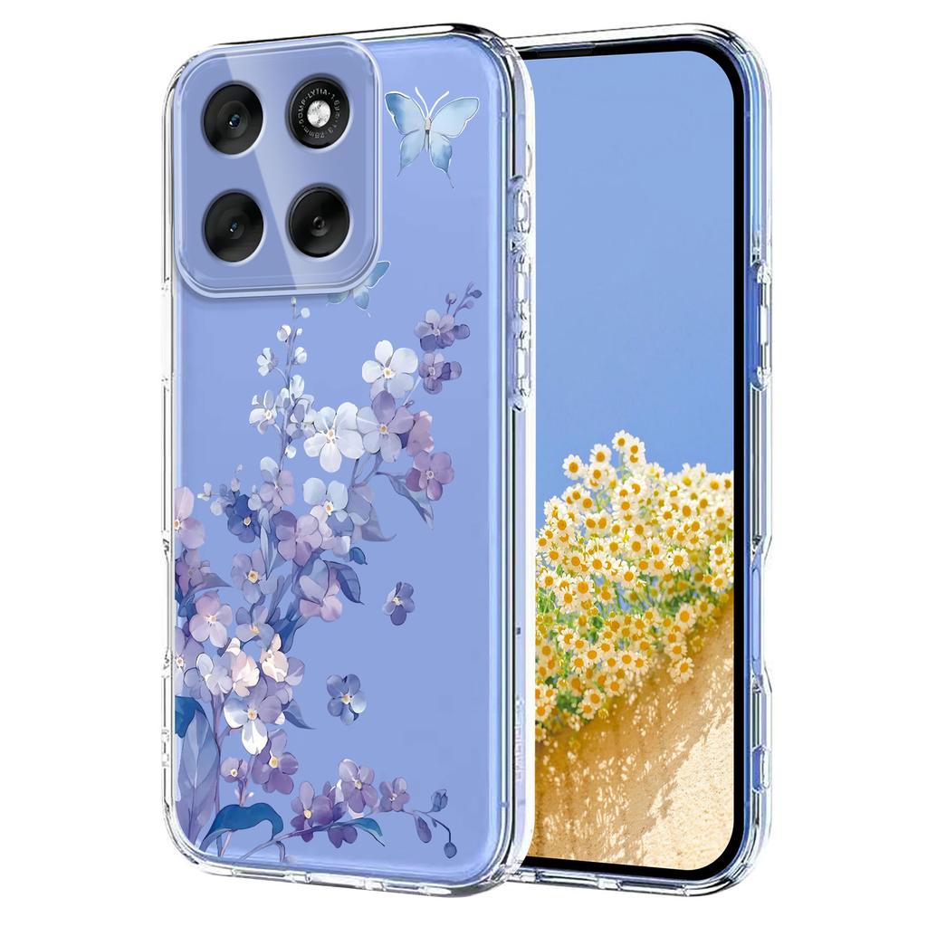 For Motorola Moto G86 5G Case Butterfly Floral Pattern Printing TPU Phone Back Cover