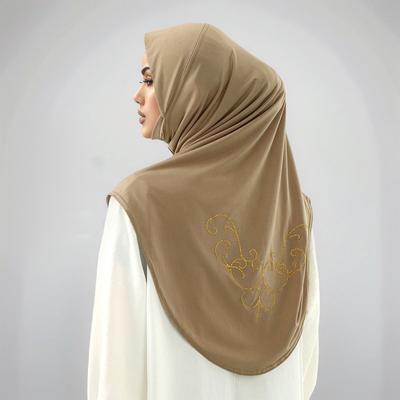 Goldene Stickerei Muslimische Frauen Sofort-Hijab-Mütze Malaiische Doppelkinn-Unterkappe Gebets-Hijab Kopfbedeckung Sport-Hijab Eid