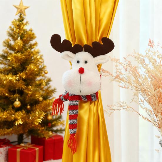 Yousheng Świąteczna Klamra do Zasłon 3D Mikołaj Bałwan Renifer Lalka Kreskówkowa Zapięcie do Zasłon do Salonu Domu Hotelu Dekoracja Okna
