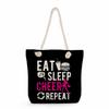 Gymnastics print thick rope single-shoulder beach bag 7245 CLE