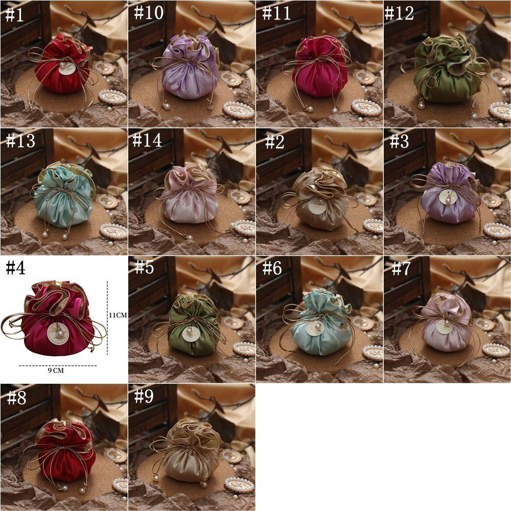 4Pcs Portable Candy Packaging Bags Exquisite Velvet Storage Bag Reusable Drawstring Bag  Party Decor