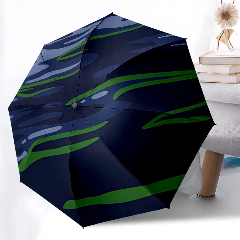 

1pc Ocean Waves Automatic Umbrella | Portable Foldable 8-Rib Manual Open, Cute Birthday & Holiday Gift for Outdoor yy260107090