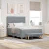 Box Spring Bed with Pillows Light Grey 200 x 140 cm Fabric