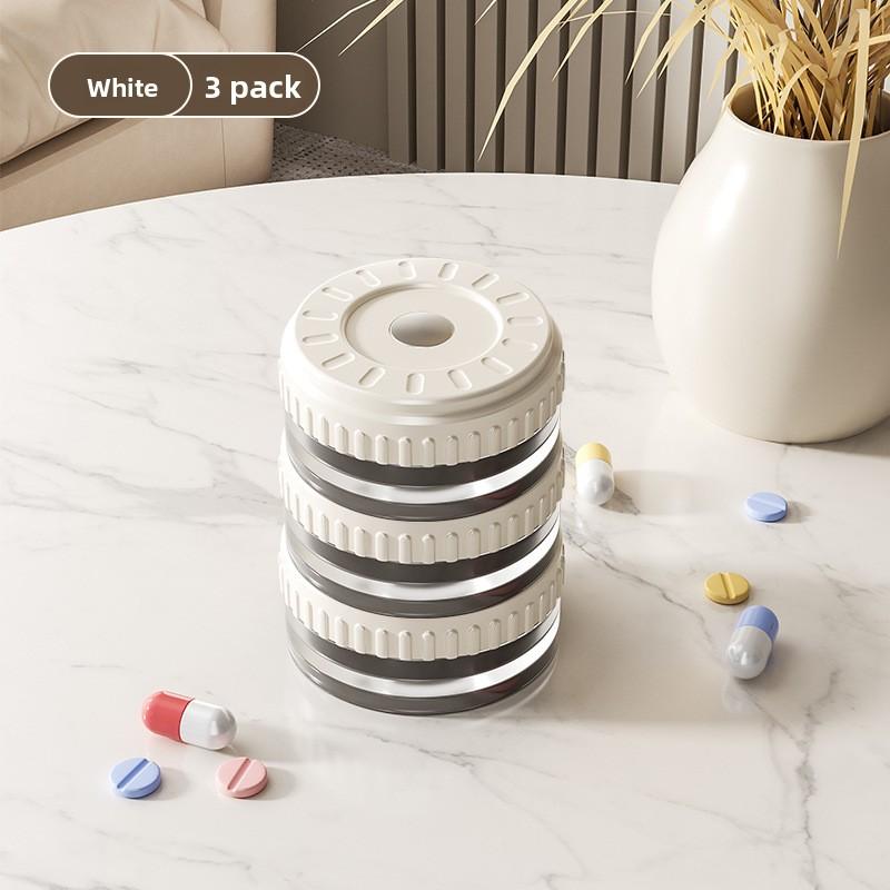 

Mini Magnetic Drug Container - Portable Multi-portion Drug Storage Box - Travel-sized Medicine Box - Can Be Stacked белый