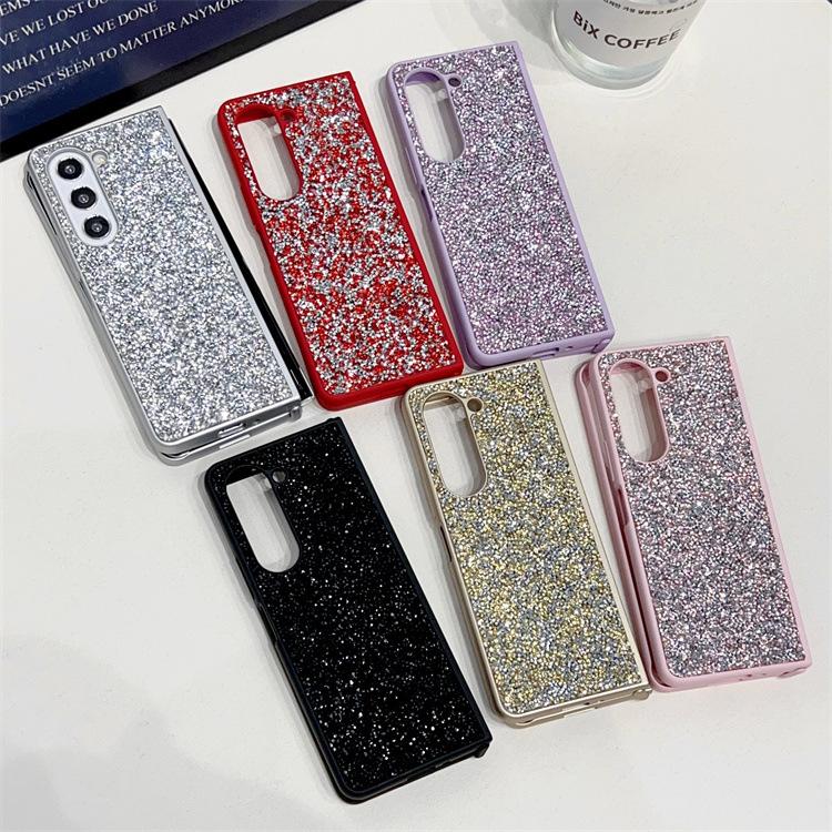 Applicable to Samsung ZFold5 mobile phone case, diamond glitter all-inclusive TPU protective case zfold3 folding mobile phone case 4th generation