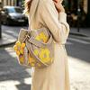 Handmade Crochet Flower Tote Bag With Pu Material For Gift Giving And Casual Use