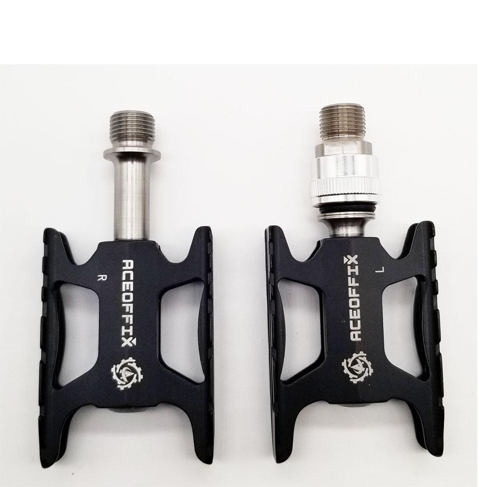 2 size ultralight 158g bicycle pedal for Brompton bike black/silver color aluminum + titanium axis 1pair