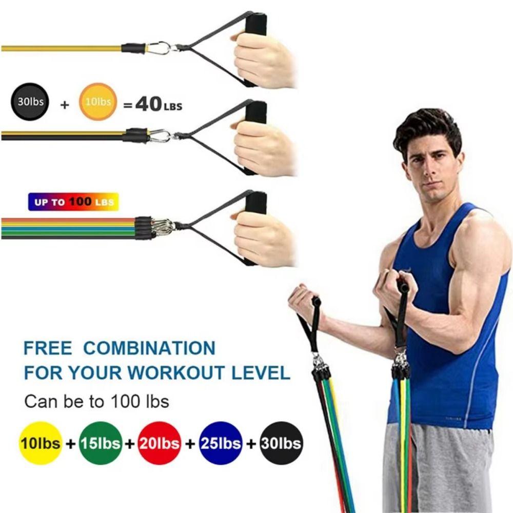 11Pcs/Set Durable Resistance Band Set Anti-Break Elastic Training Band  Fitness Equipment