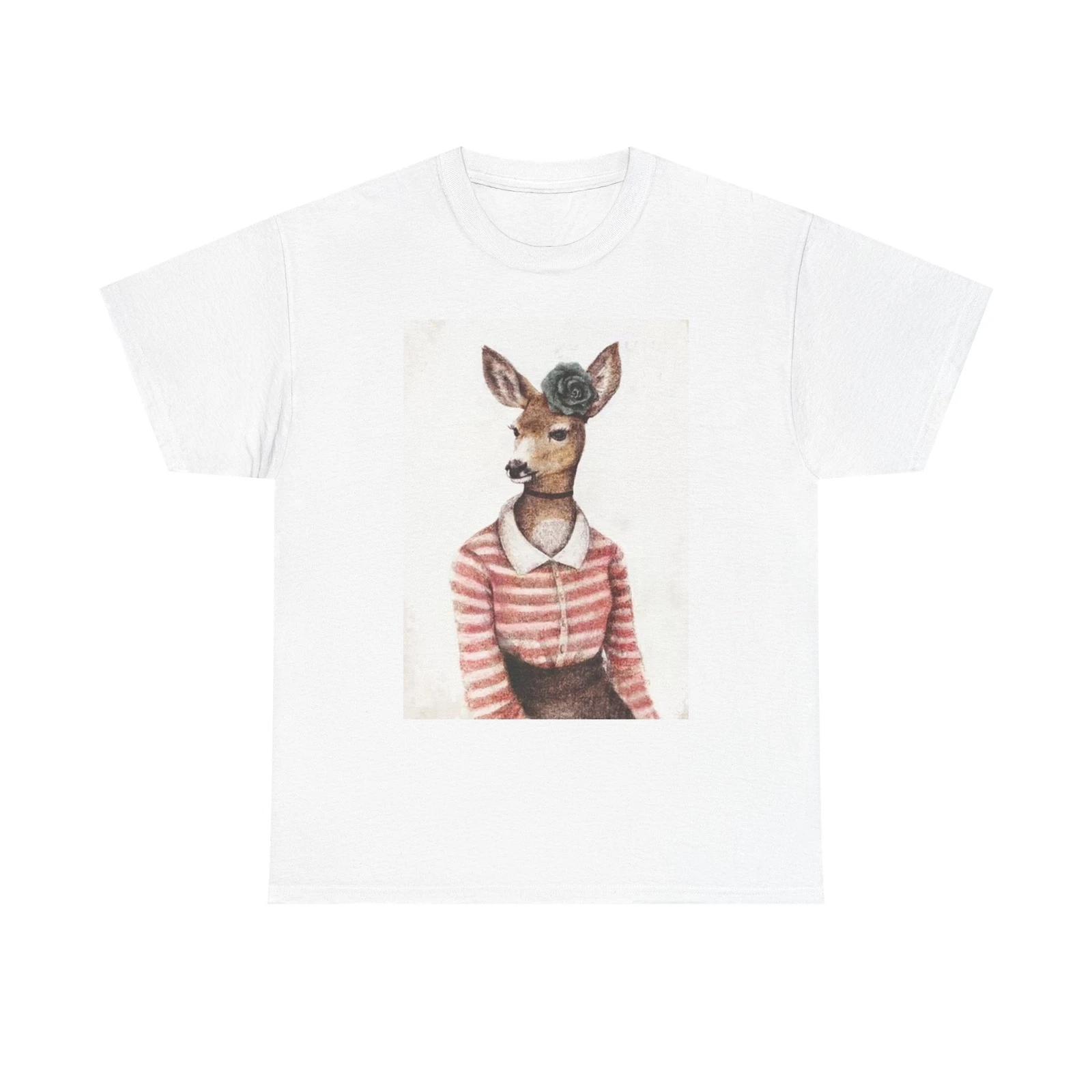 Men s and Women s T-shirts Cute Deer Graphic M