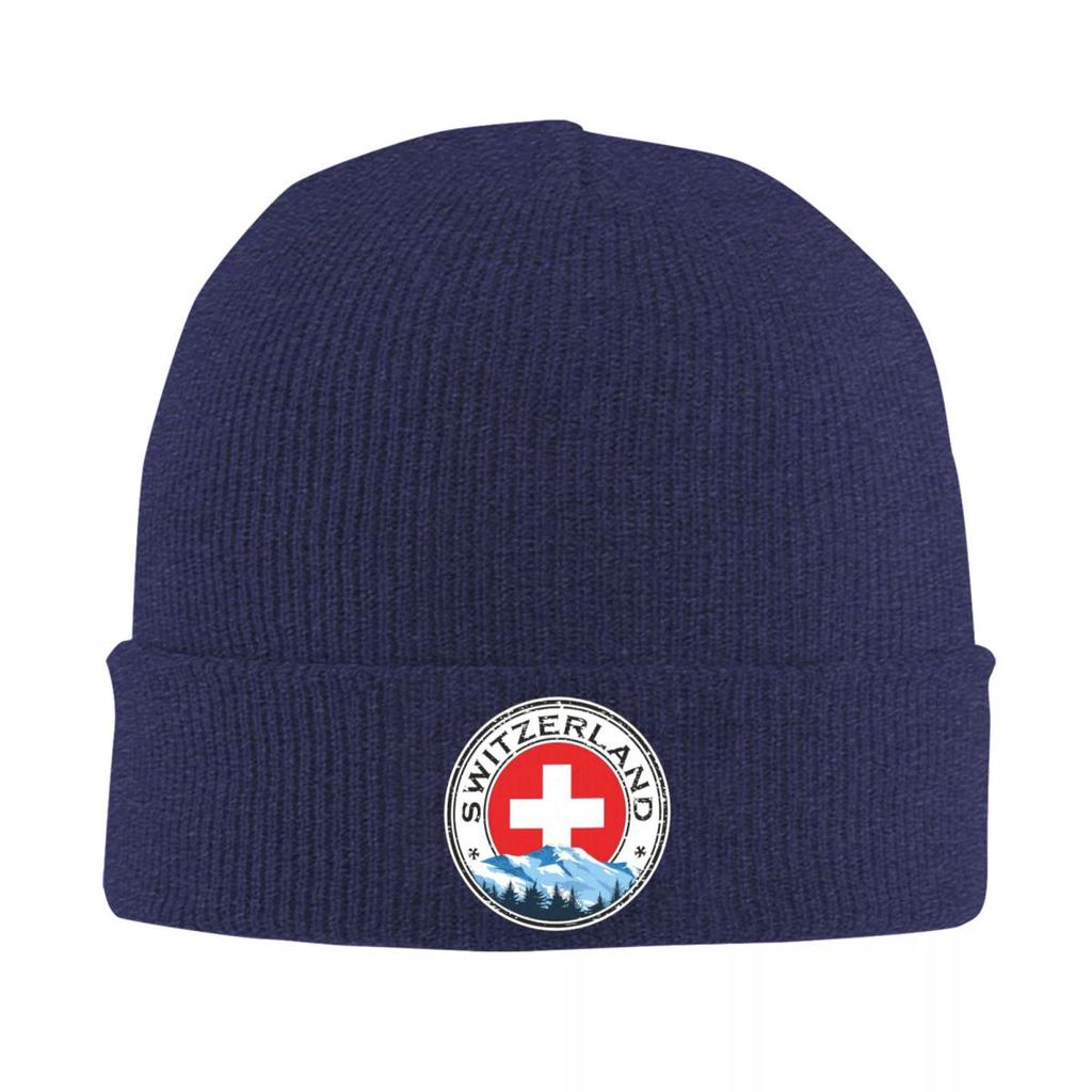 Znak Švýcarska Vlajka Teplá Pletená Čepice Zimní Pletená Čepice Čepice Beanie Hip Hop Čepice pro Unisex