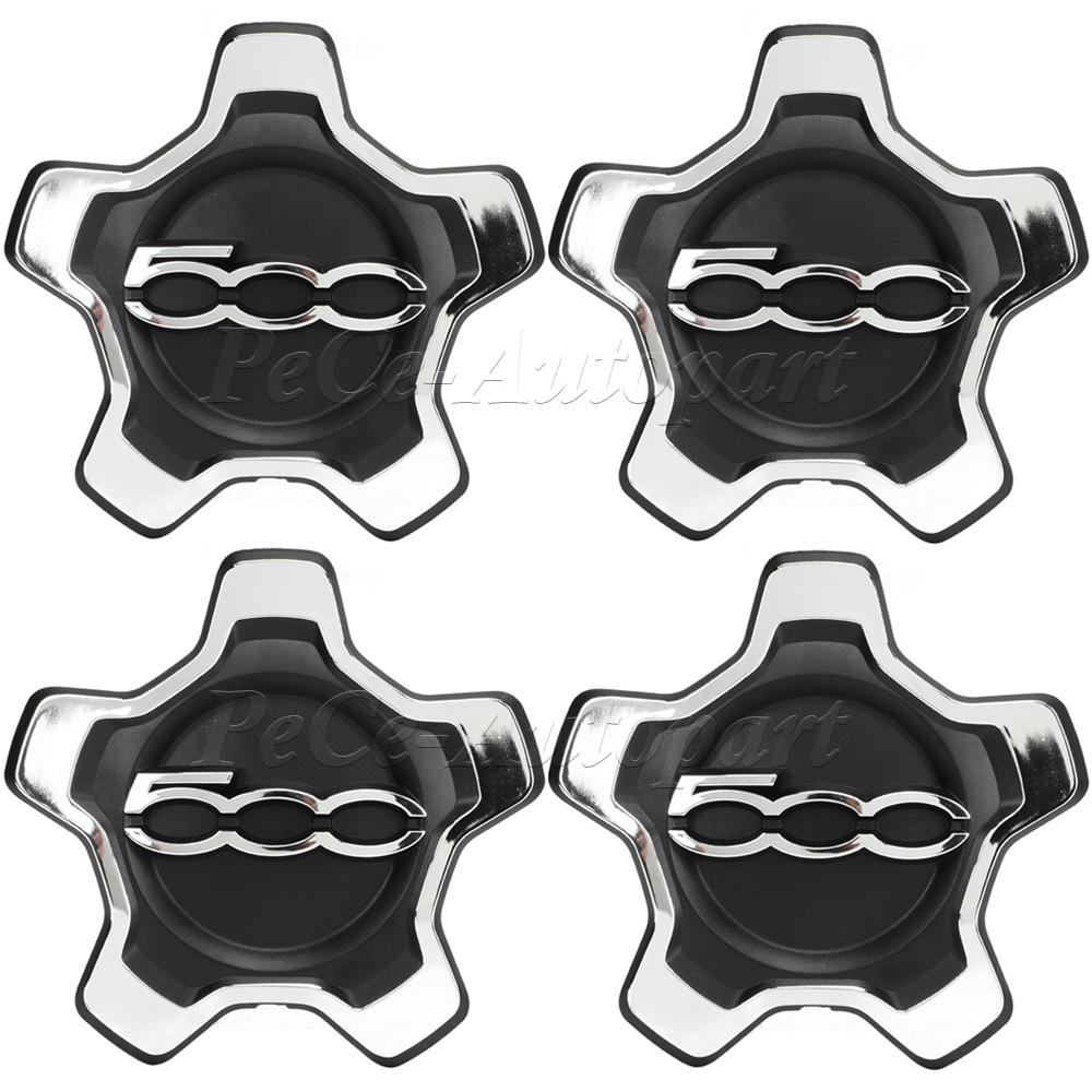 

4Pcs Set of Centre Hubcaps For Fiat 500x - Silver/Black/Red Cupping Design 735626312 735626311 16 Inch Dust Cover for Wheel Hubs