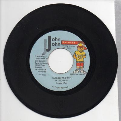 7inch Record JUNIOR CAT - Gal Dem & Me NONE John John Recor 1996 Jamaica Reggae, Ska & Dub Used