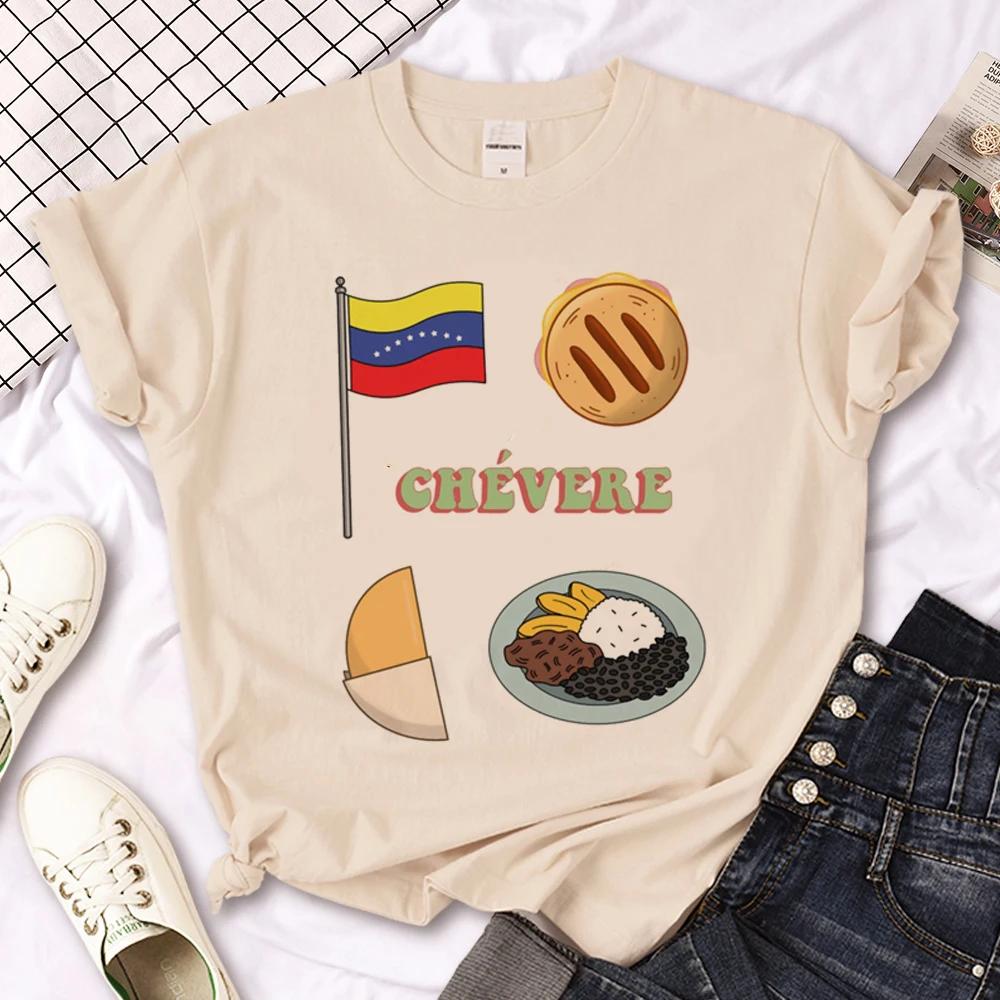 Venezuela T-Shirt für Damen lässiges T-Shirt mit Anime-Comic-Grafik lustige japanische Kleidung mit femininer Grafik
