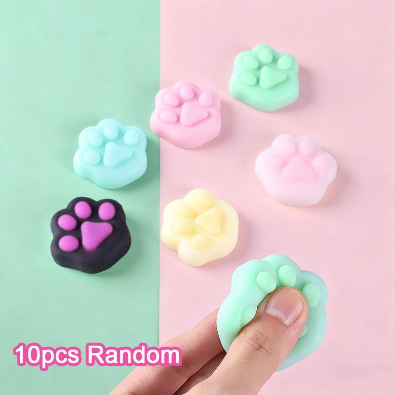 

10/20pcs Mochi Squishy Kawaii Cat Paw Squishy Taba Cute Squeeze Toy Vent Pinch Squish Stress Relief Toys Birthday Party Gift