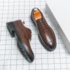 Large size autumn casual leather shoes fashion men's business shoes Korean version trend groom wedding shoes