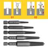 5x/Set Hexagonal Shank Screw Extractor Practical Spiral Flute Bolt Extractor Set Easy out Broken Screwdriver Extractor