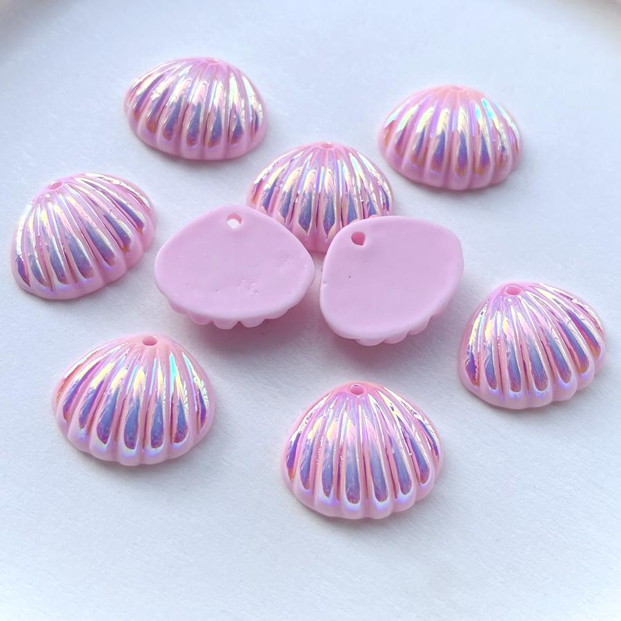 10 Beautiful AB Color Resin Shell with Holes Rhinestone Diy Jewelry Bracelet Body Code Keychain Earrings Decorative Accessories