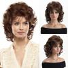 European and American Style Women’s Short Curly Wig with Side Bangs Natural Look Fluffy Synthetic Hairpiece