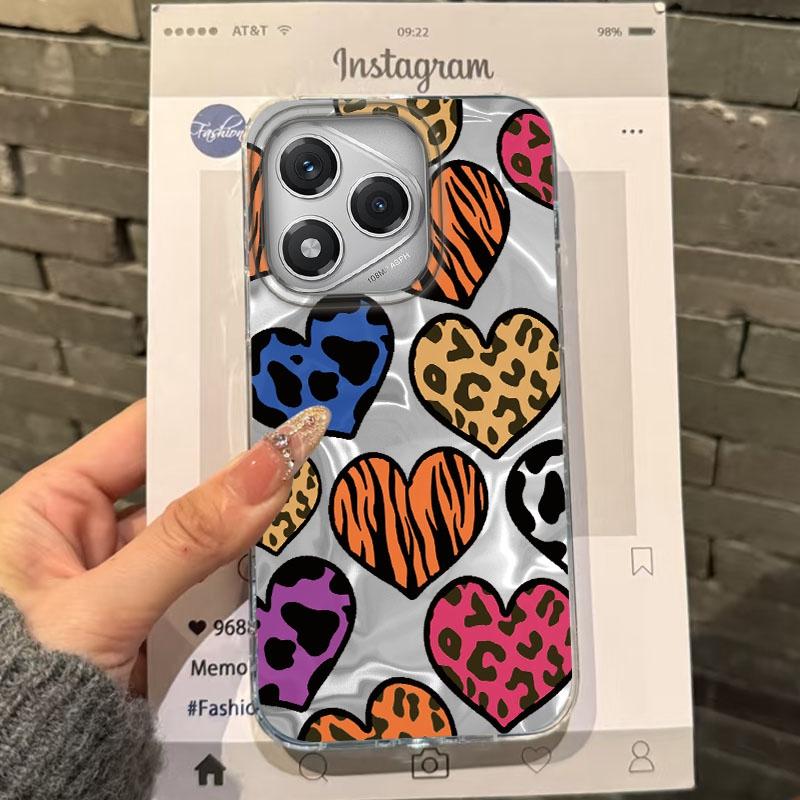 Pink Cherry Bow Leopard Girls Phone Case For Honor 400 Pro X9c Magic7 Magic6 200 Lite Smart X9a X8a X8b X8c X7c Fundas Cover