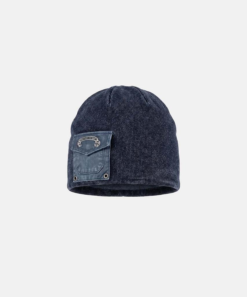 BADBLOOD Viper Logo Cotton Rib Pocket Beanie - Blue