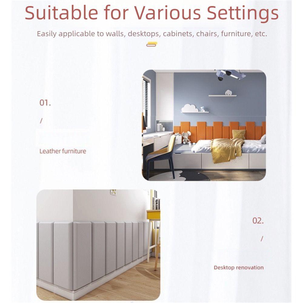 2pcs Soft Bag Design 3D Wall Sticker Self Adhesive Soft Wall Panels Headboard Protection Kids Room