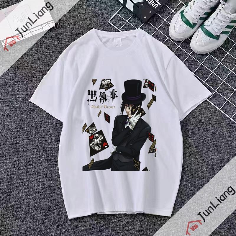 Japanese anime Black Butler cartoon comic mens Tshirt shortsleeved roundneck for streetwear menwomen clothing