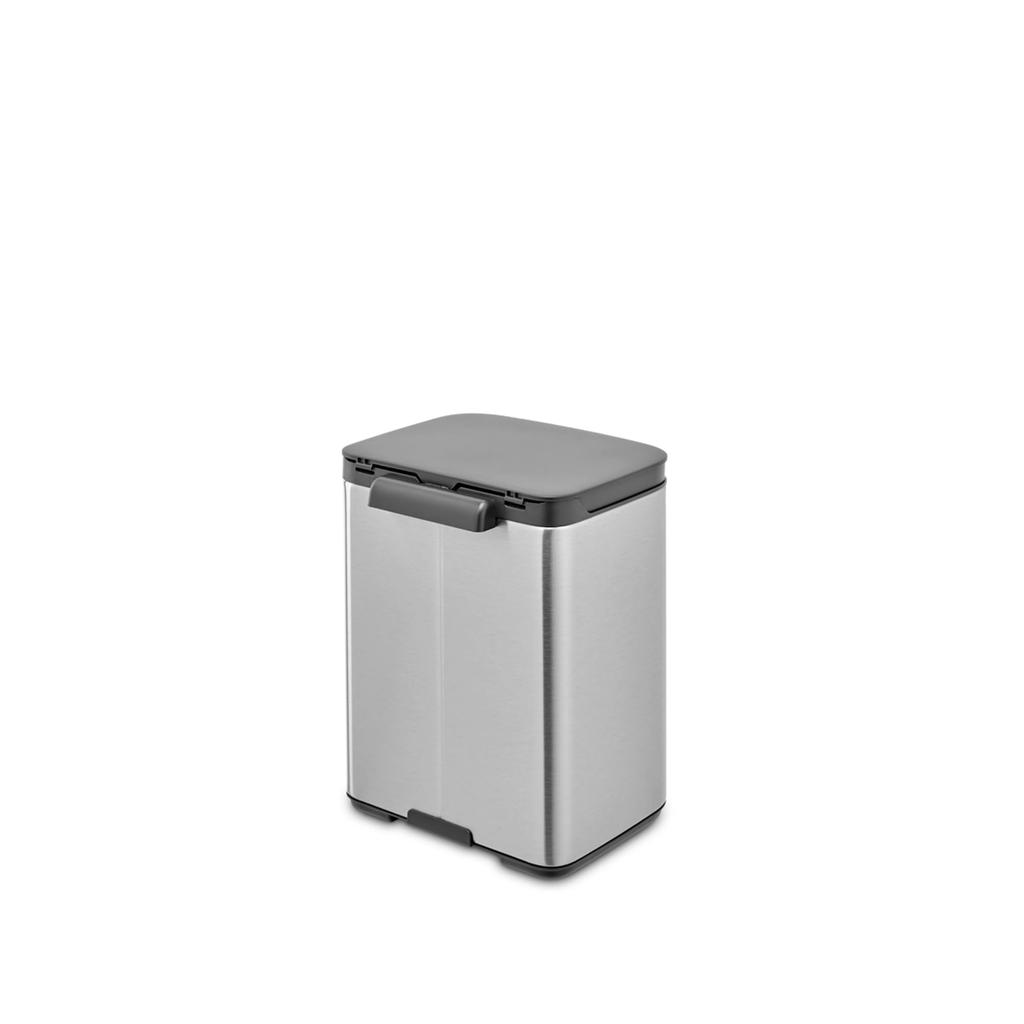 Brabantia Waste Bin with Lid, Manual Operation, Water Resistant, 4L, 20cm (W) x 17.2cm (D) x 27.2cm (H), Made in Belgium, Bo Waste Bin FPP Matte Finis