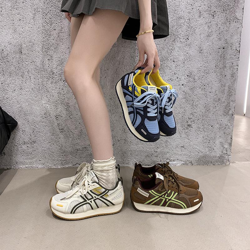 thick-soled German training shoes women's small white shoes women's mesh breathable 2025 spring and summer new trendy casual shoes dad shoes