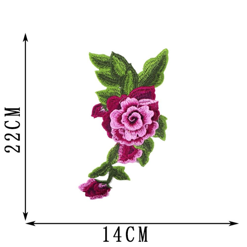 Polyester Fiber Embroidery Peony Patch 22*14CM Clothing Accessories Embroidery Floral Applique DIY Handmade