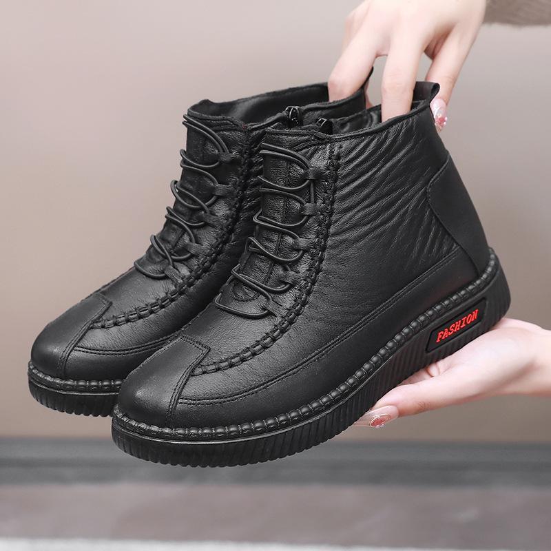 Herbst Winter Damen Thermostiefel Plus samtverdickte flache rutschfeste Freizeitschuhe