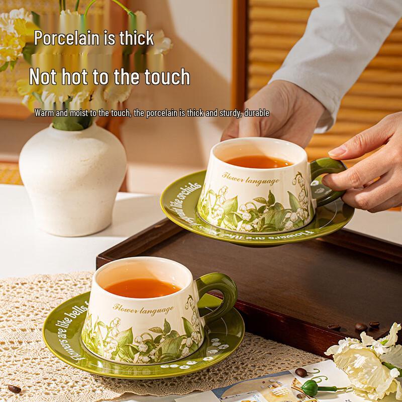 Lily of the Valley Ceramic Coffee Cup & Saucer Gift Set