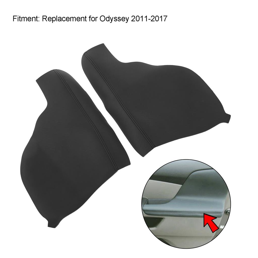 1 Pair Front Door Panel Armrest Cover Car Interior Accessories Replacement for Odyssey 2011‑2017Black