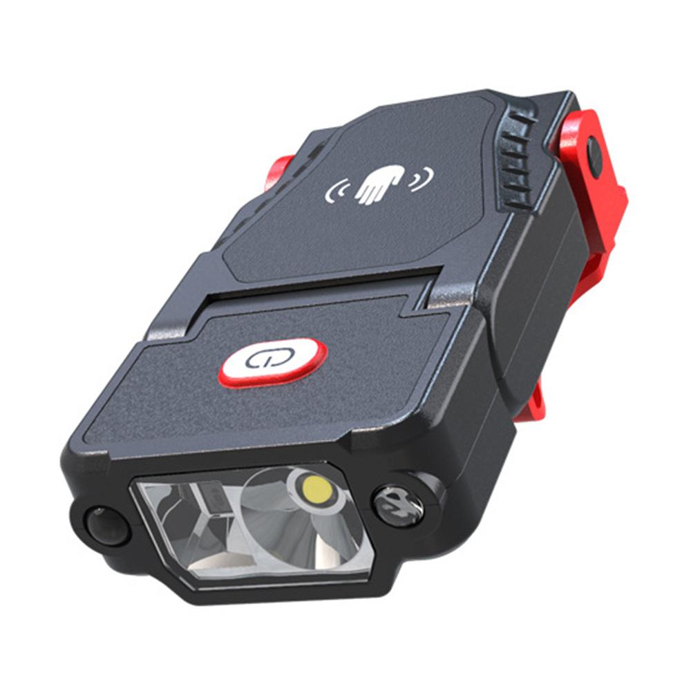 

Светодиодный индукционный налобный фонарь Мини-фонарь с зажимом для шляпы Налобный фонарь для рыбалки на открытом воздухе Водонепроницаемый USB-зарядный фонарь с зажимом для шляпы чёрный