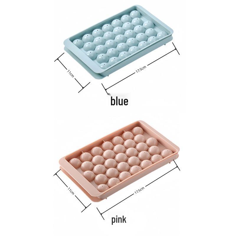 Spherical Ice Cube Tray with Lid for Ice Hockey - Makes 33 Cubes