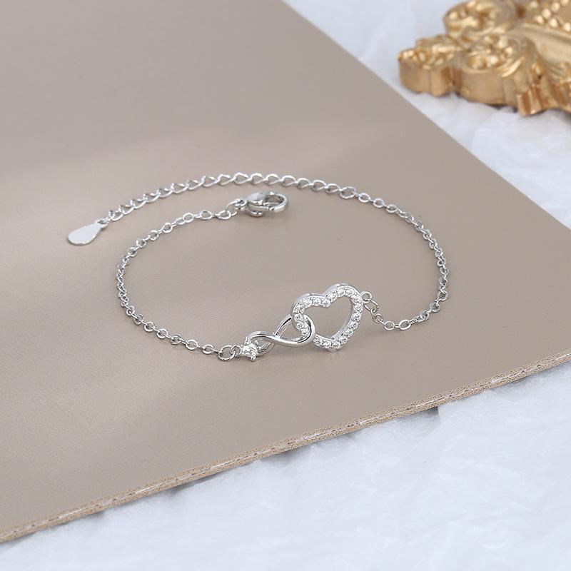 925 Silver Geometric Square Round Bead Bracelet For Women Personality Temperament Simple Hand Jewelry Party