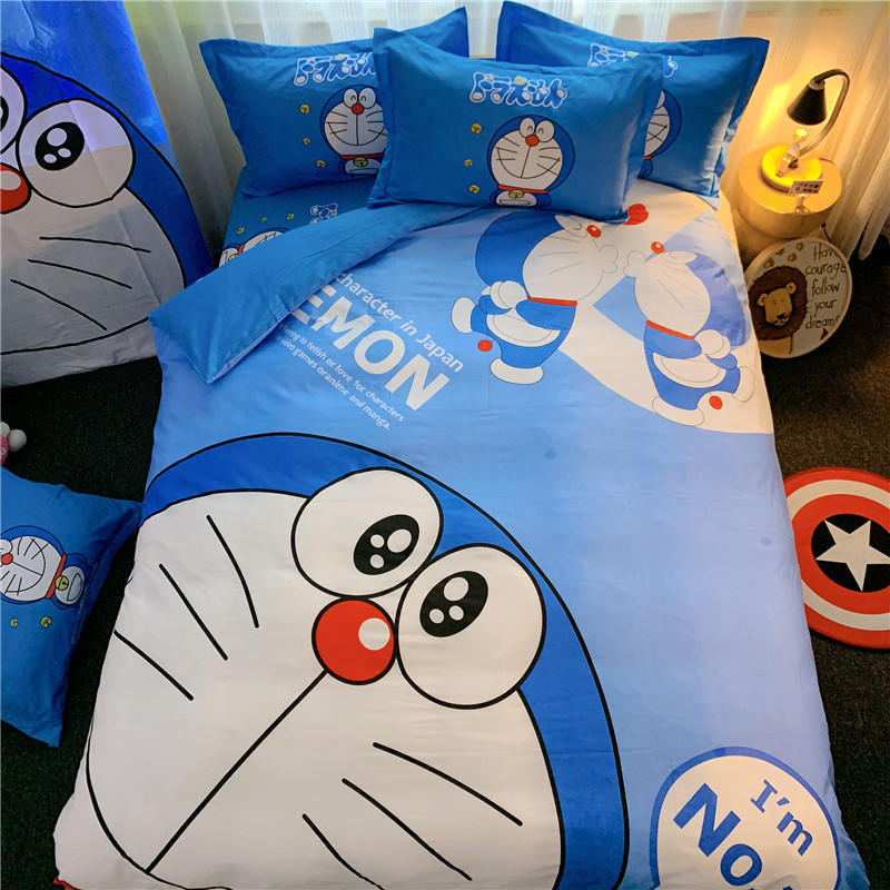 Japansk anime Påslakan Örngott 3D-tryckt D-Doraemon Sängkläder Påslakan för Barn Flickor Pojkar Tonåringar