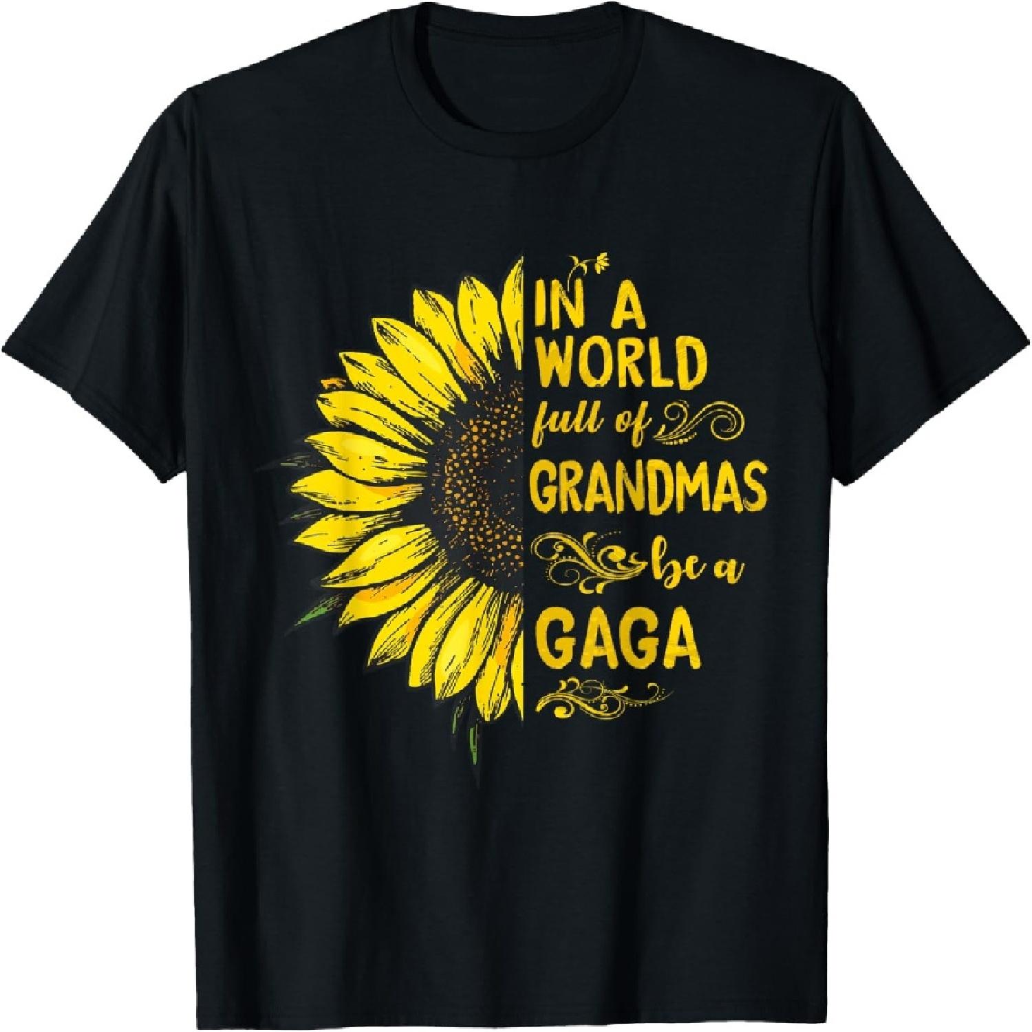 

In a world full of grandmas be a GAGA Sunflower Grandma T-Shirt XXXXXL різнокольоровий