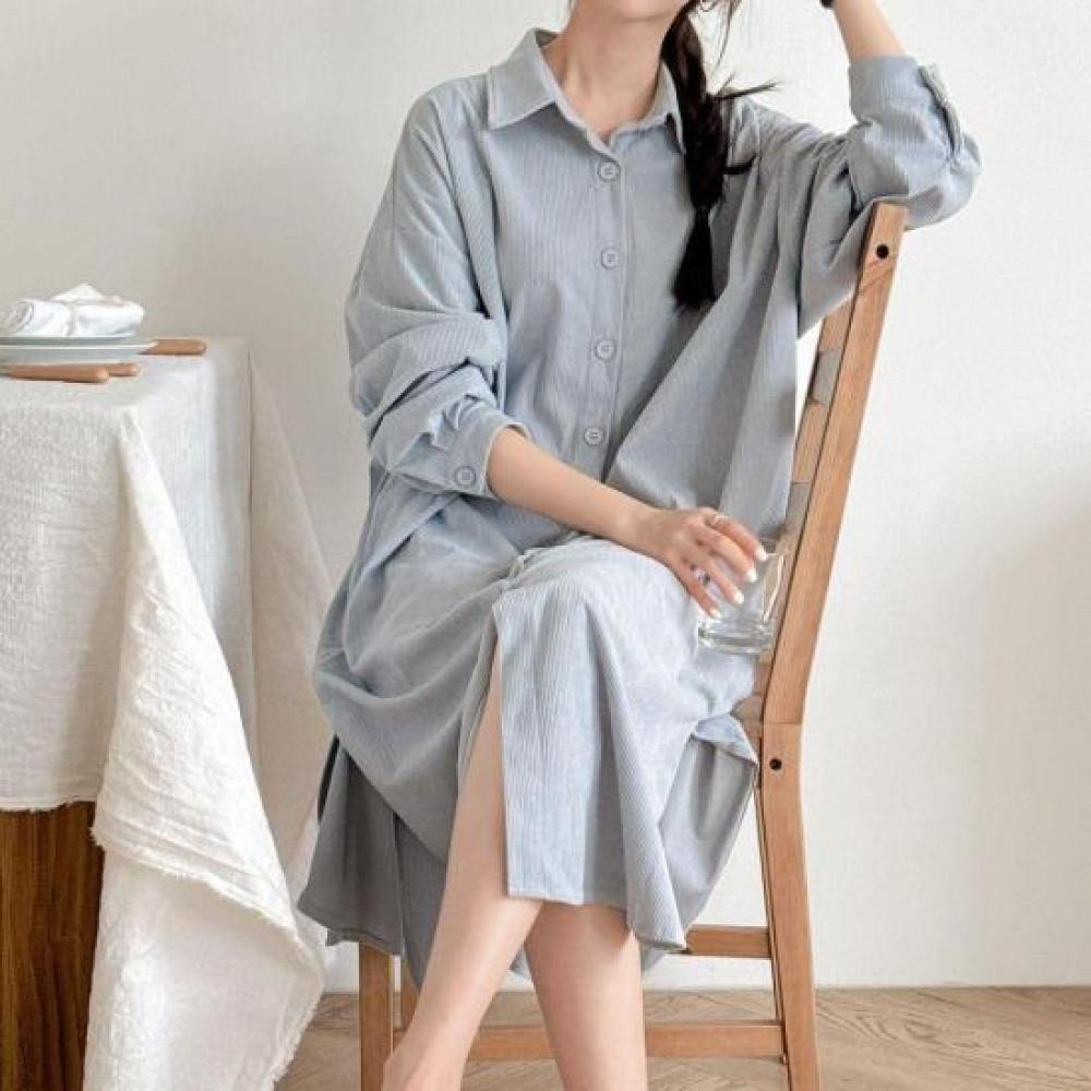 New Arrivals Open Run Maternity Women Long Dress Wide Long Shirt Side Slit