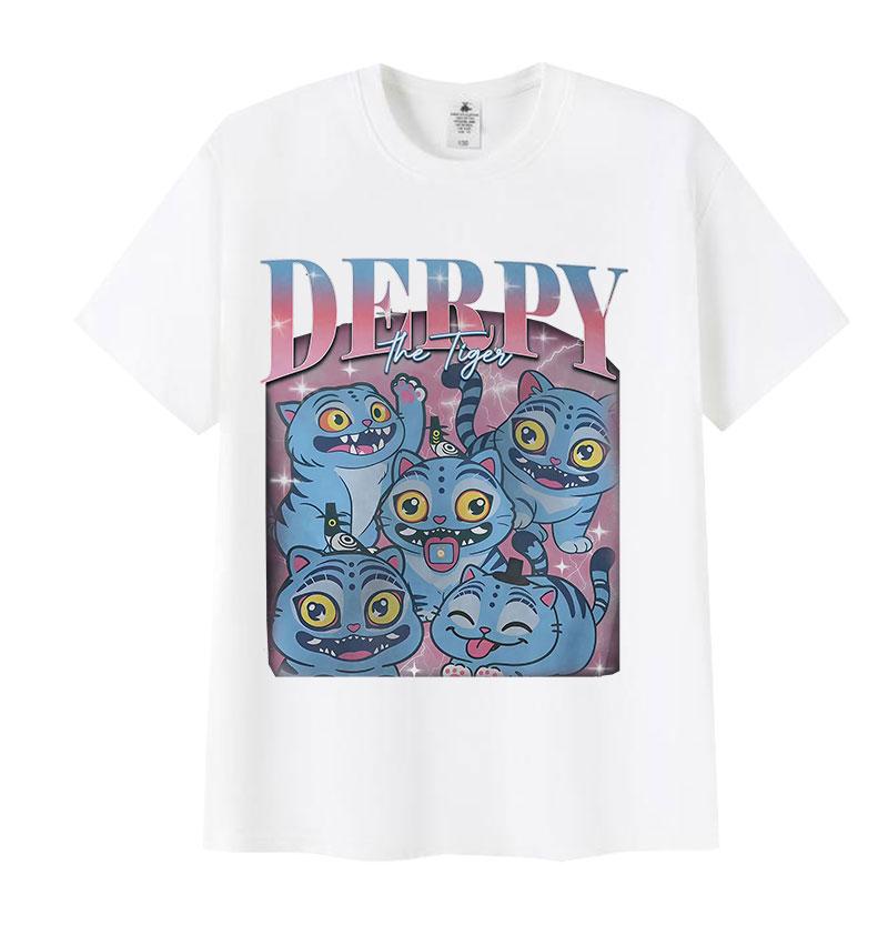 Funny Derpy Tiger Kpop Demon Hunters Movie 2025 Summer Graphic 100 Pure Cotton Printed Tshirt Mens Women Oversized Streetwear