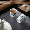 2pc/lot Hand Drawn Blue Bamboo Teacup Tea Bowl Beautiful Tea Cup Tea-tasting Smelling Cup Jianzhan Master Cups Mugs Teaset 25ml