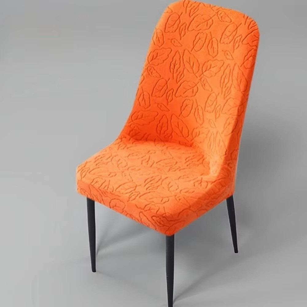 

Nordic Elastic Curved Armchair Cover Arc-Shaped 3D Jacquard Seat Cover Dustproof Dining Chair Slipcover For Home Living Room оранжевый