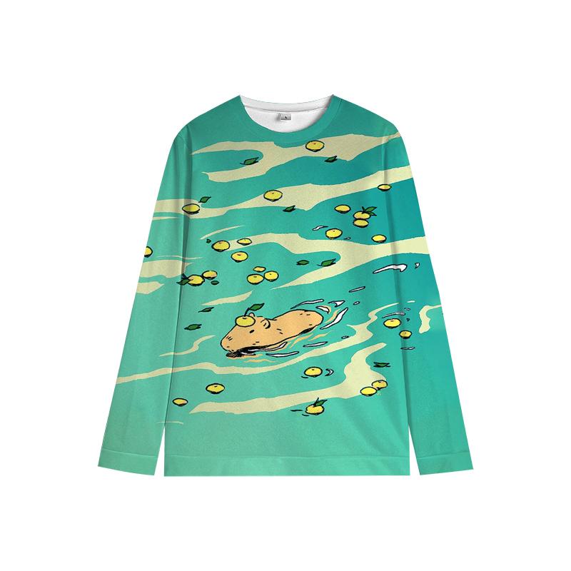 Capybara Kids Crewneck Sweatshirt My Spirit Animal Soft Cartoon Print Comfy Unisex Casual Wear for Boys & Girls