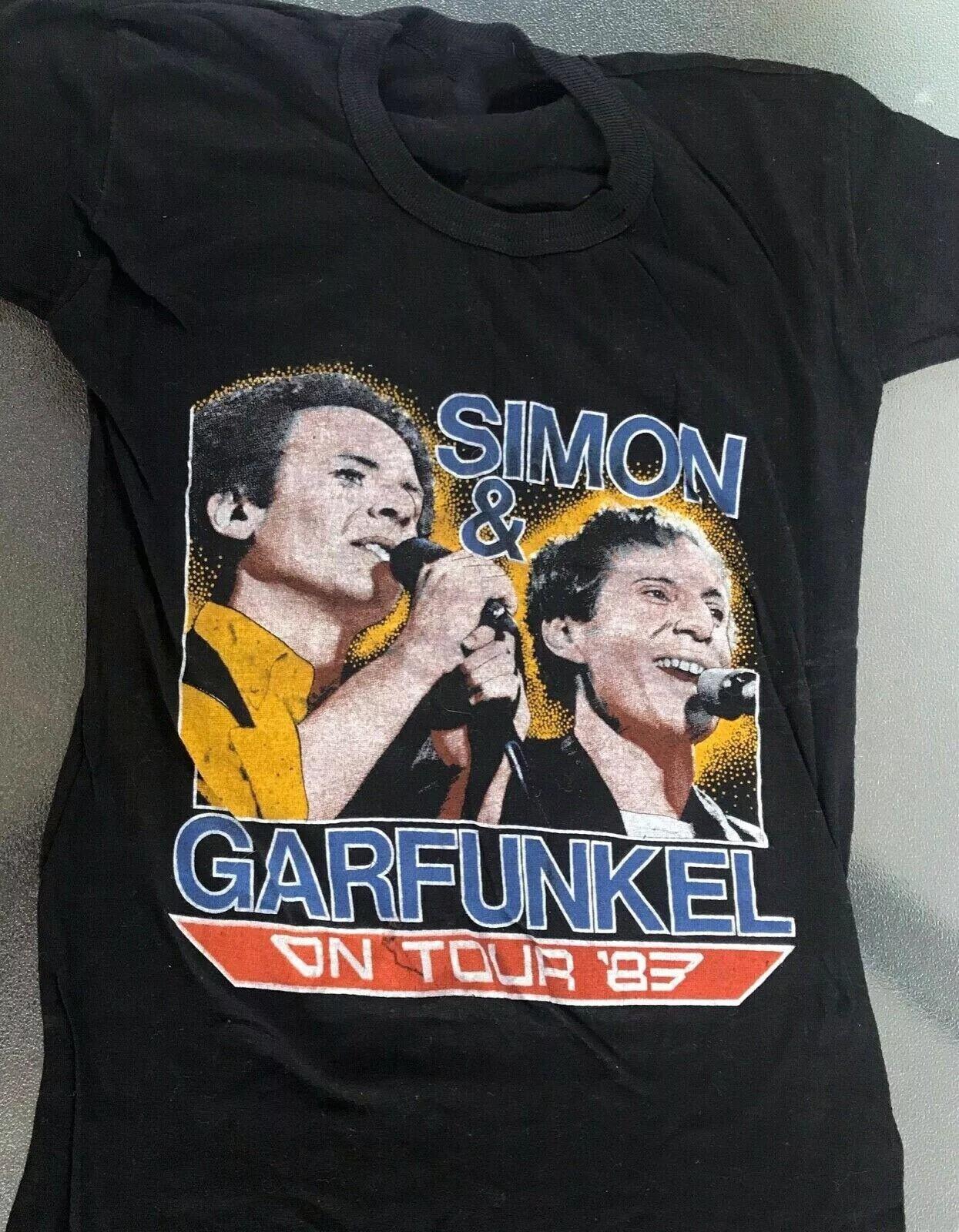 SIMON AND GARFUNKEL On Tour 87 Shirt Black Unisex 1side XXL