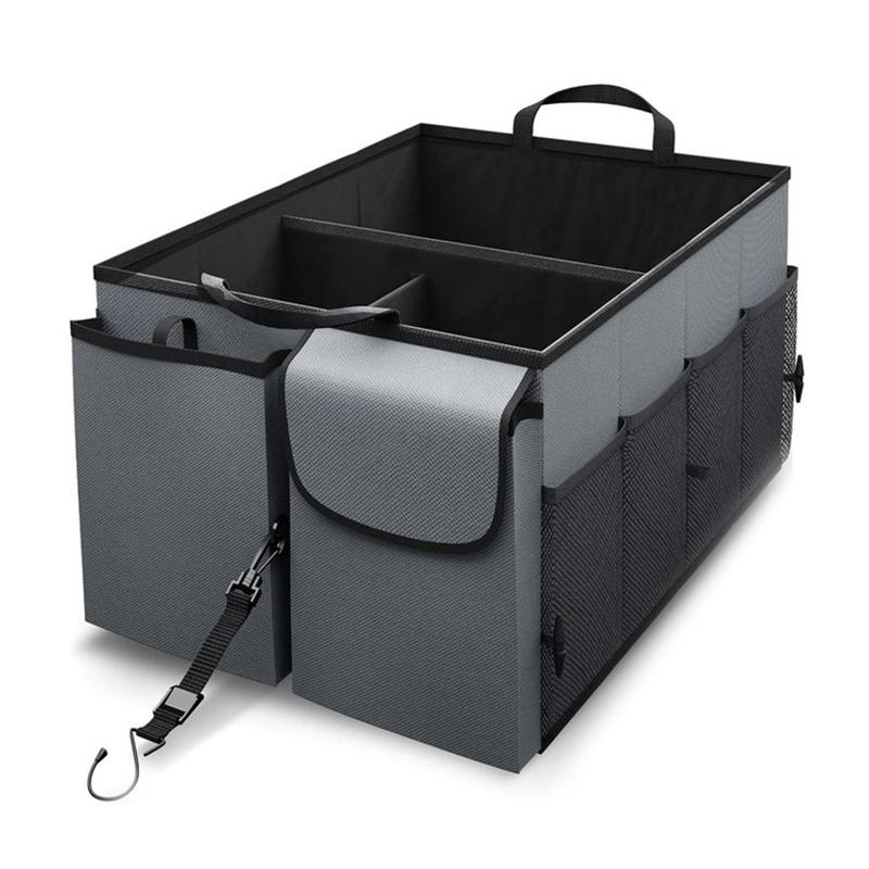 

Portable Car Trunk Storage Box Foldable 600D Oxford Cloth Sundries Container Grey