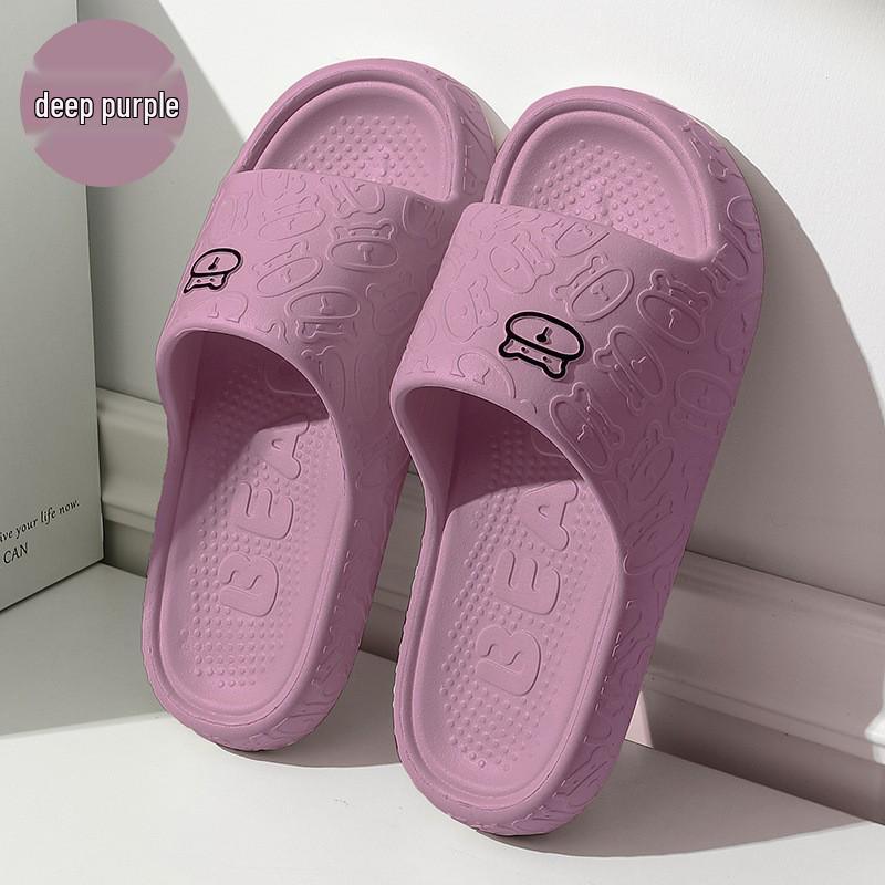 Non-Slip Cartoon Bear Slippers for Kids - Odorless, Quiet, and Cool Summer Footwear for Boys & Girls