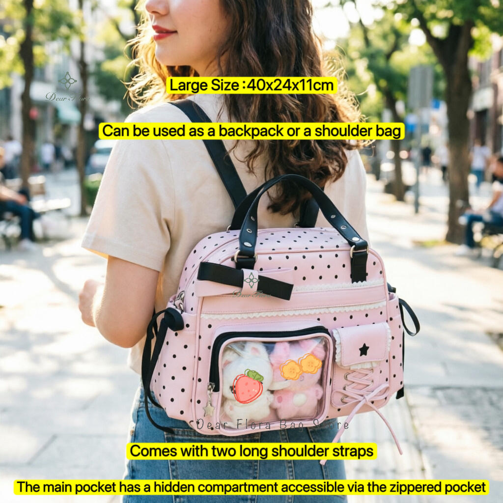Neuer Y2K Süßer Itabag Comic-Ausstellung Rucksack mit großem Fassungsvermögen Süßes Mädchen Transparente Umhängetasche DIY Abzeichen Display Umhängetasche
